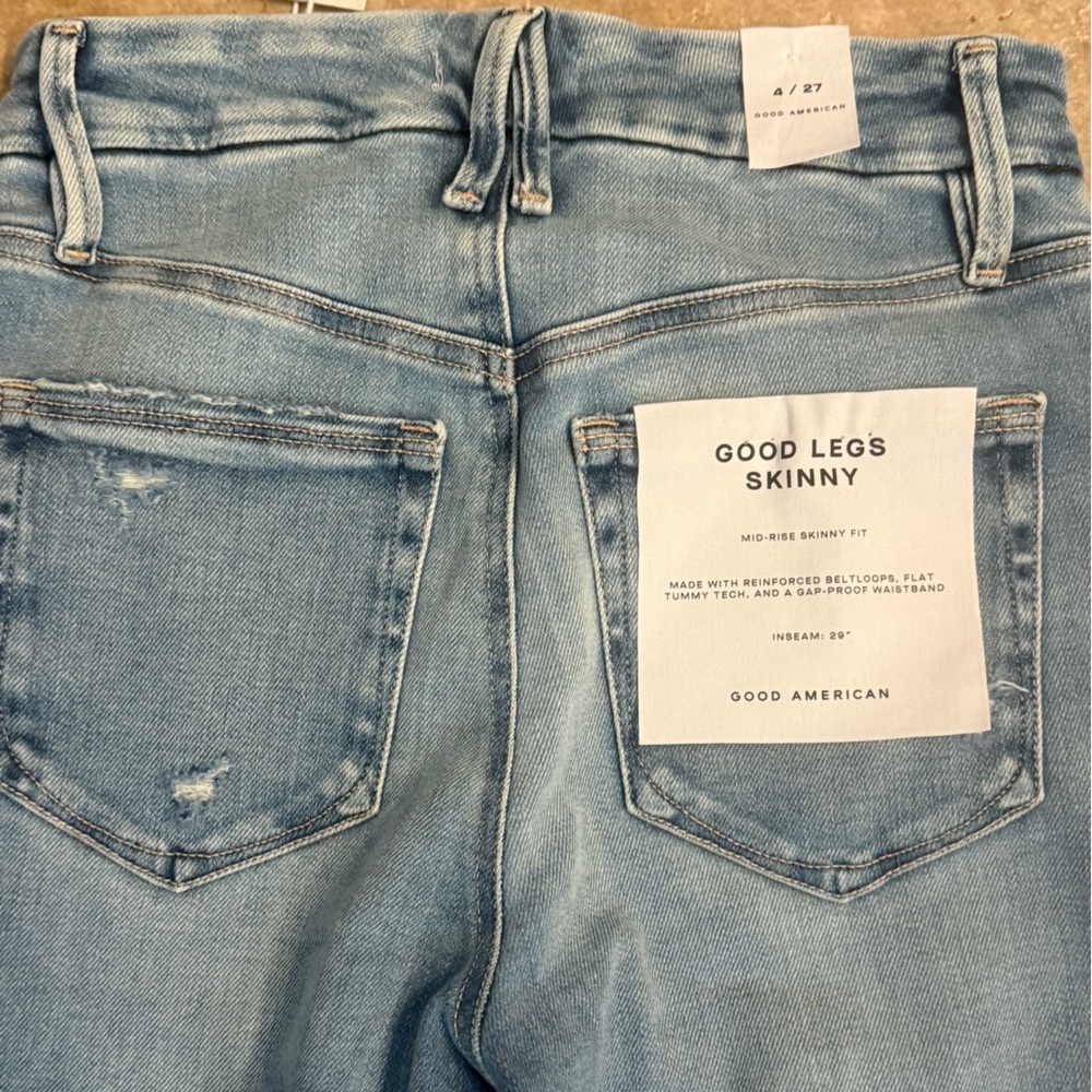 Good American Mid-Blue Skinny Jeans, NWT